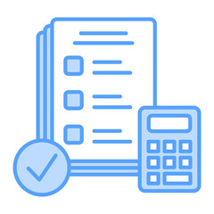 Fototapeta premium Calculator icon blue