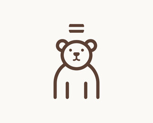 Bear logo icon in simple earthy tone