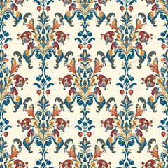 Obraz premium seamless damask pattern