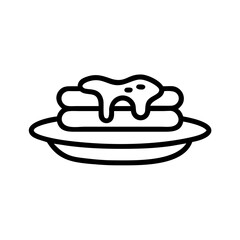 Syrup Covered Pancakes Breakfast Icon Design