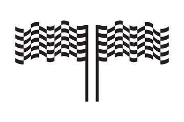 Racing flag vector icon on white background. Checkered flag. start and finish crossed flag. Racing flag.