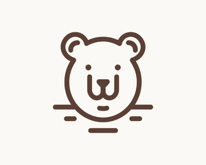 Bear logo icon in professional brown color