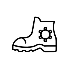 Hiking Boot Gear Outdoor Icon Design