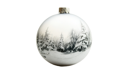 Christmas ball glass bauble decoration on white background.png
