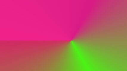 Abstract gradient artwork featuring vibrant pink, red, and green hues converging at a central point