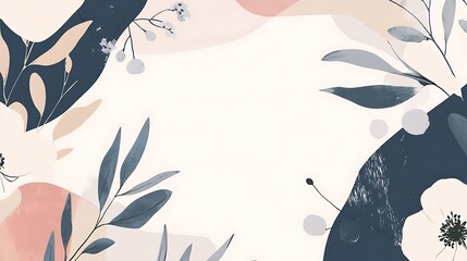 Abstract Floral Frame with Pastel Hues.