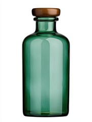 Dark Green Glass Bottle with Wooden Cork Stopper