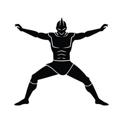Warrior Pose Yoga Vector Silhouette