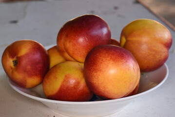 bowl of fresh peaches