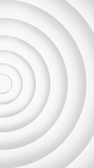 White monochromatic abstract background with a series of concentric circles arranged in layers, creating a soft, wavy 3D visual effect.