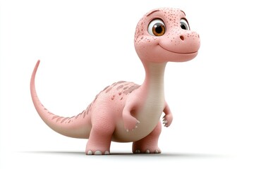 Cute pink dinosaur character