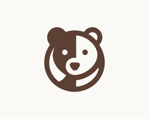 Bear logo in stylish dark brown with clean vector art