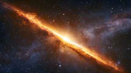 Obraz premium Shimmering stars and galaxies paint a bright, abstract illustration of the deep cosmos under a dark night sky, where the sun illuminates a distant nebula