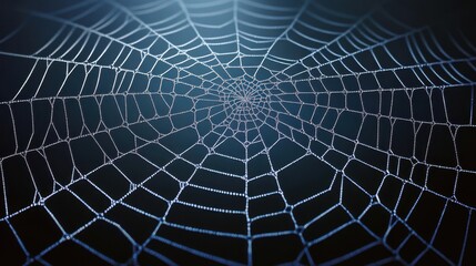 Fototapeta premium A 4K photo of spider web on a black background.