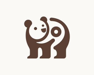 Bear logo icon in simple brown color scheme