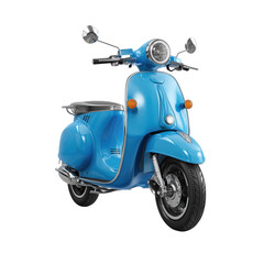 Obraz premium Stunning Blue Retro Scooter - A Timeless Classic for Modern Urban Travel , isolated on white background png