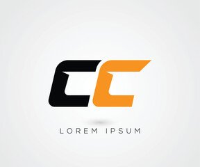 CC shapes logo design illustration
