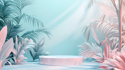 Fototapeta premium Pastel Paradise Product Display Platform