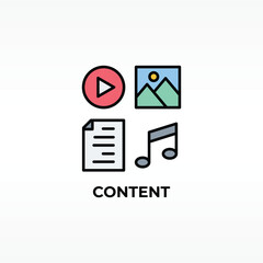 Content Vector, Icon Or Logo Sign Isolated Symbol Illustration