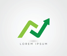 N Growth shapes logo design illustration