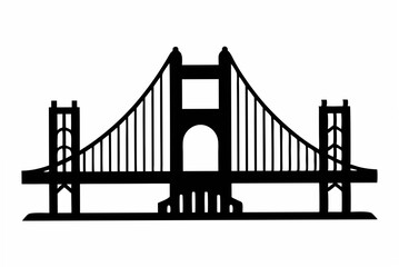 golden gate silhouette vector
