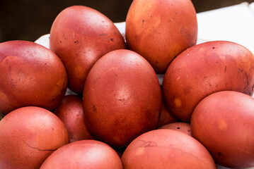 red potatoes in a market