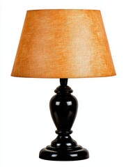 Fototapeta premium Elegant Black Table Lamp with Gold Textured Lampshade
