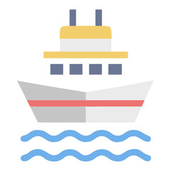 Cargo Ship Vector , Colorful Container Vessel on Waves