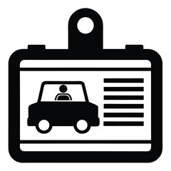 taxi driver element isolated taxi id badge on white background