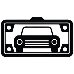 taxi driver element isolated taxi license plate on white background