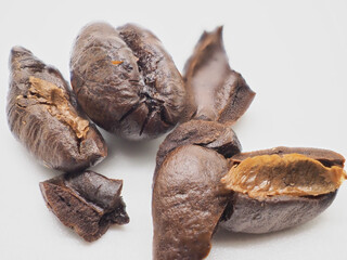 Freshly roasted brown coffee beans