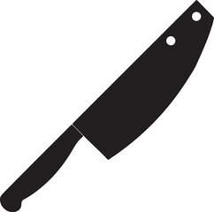 butcher knife silhouette, black and white silhouette, vector and illustration