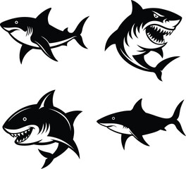 shark vector art and illustration