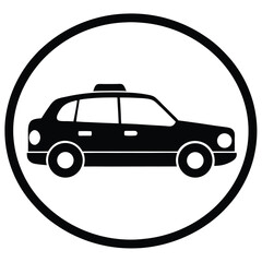 taxi driver element isolated taxi parking permit on white background