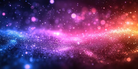 Abstract shimmering particles in vibrant hues