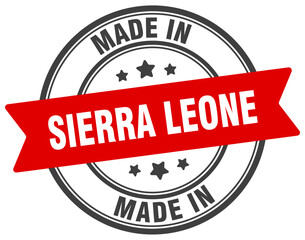 Made in Sierra Leone round sign. Made in Sierra Leone stamp.