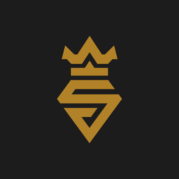 S initials logo with Crown Gold