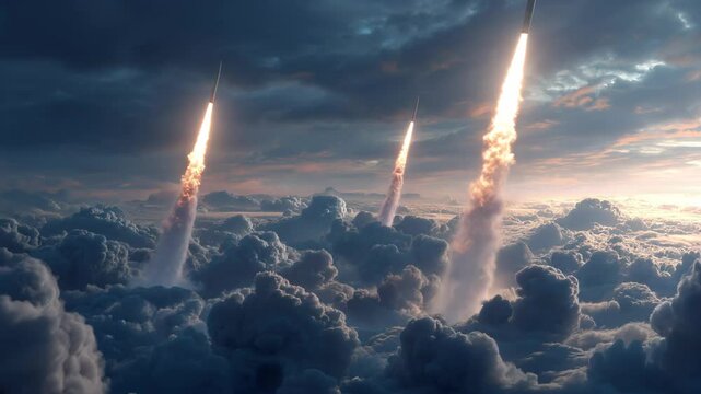 Sophisticated anti aircraft and missile defense system engaged in combat against aerial threats
