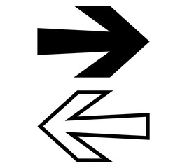 Arrow black icons. Pointer cursor arrow flat icon for apps and websites. Vector illustration