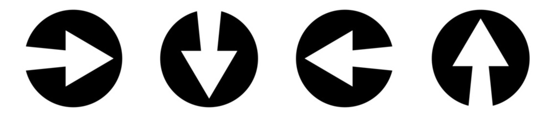 Arrows icons set, modern simple black vector pointer signs. Arrow icon collection for forward click buttons, web design arrow navigation and apps elements