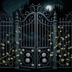 Obraz premium skull, skeleton, halloween, gothic floral pattern, gothic butterfly pattern, death pattern, gothic butterfly, medieval patterns, baroque pattern, gothic damask, skull background, gothic skull, damask,