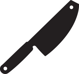 butcher knife silhouette, black and white silhouette, vector and illustration