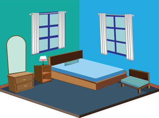 Bedroom cartoon design art