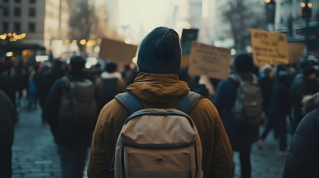 A peaceful protest advocating for refugee rights, showcasing the power of activism and community support for vulnerable populations.