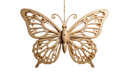 Laser cut wood. Wooden Butterfly Wall Art Decorative Hanging Ornament