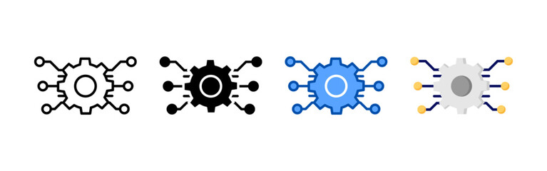 Digitalization icon set bundle. Multi style icon collection perfect for websites, apps, and presentations. Simple vector icon collection