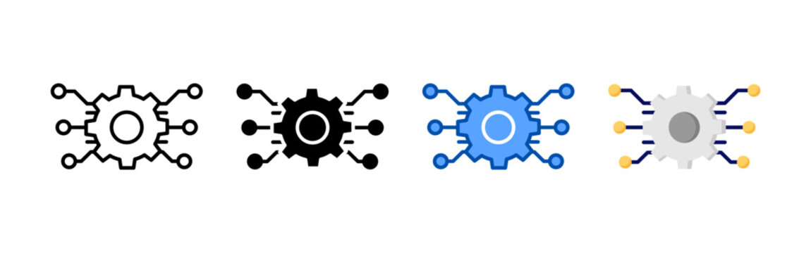 Digitalization icon set bundle. Multi style icon collection perfect for websites, apps, and presentations. Simple vector icon collection