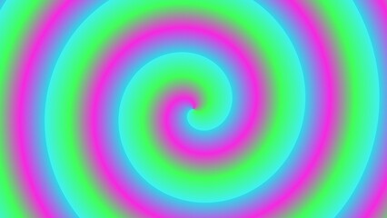 Hypnotic spiral of vibrant pink, green, and blue hues