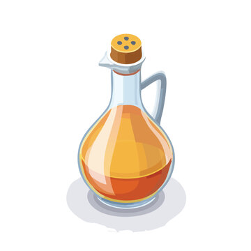glass oil cruet with orange liquid clip art preview