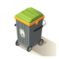Garbage bin Vector Illustration with Flat Design, Clean Line Art, and Modern Minimalist AestheticArt.